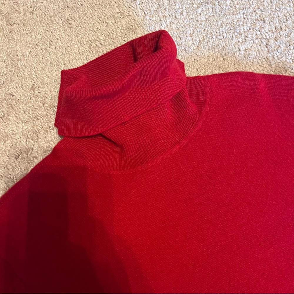 Madison 100% Cashmere Classic Red Turtleneck Sweater